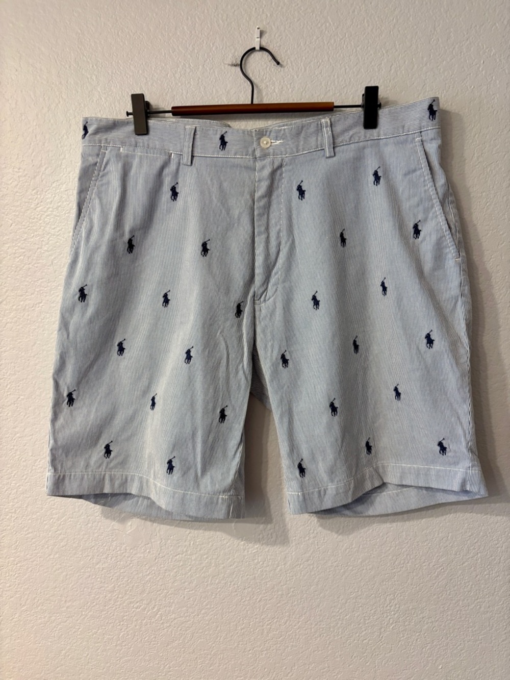 Polo by Ralph Lauren Seersucker Embroidered Pony Cotton Shorts